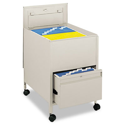 Locking mobile tub file with drawer, legal size, putty
