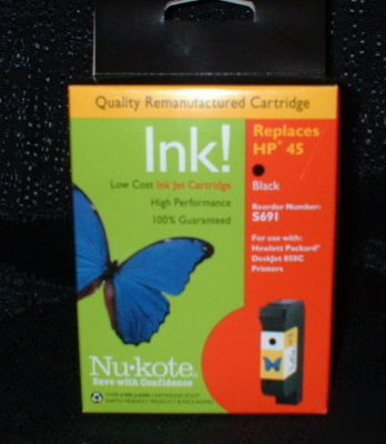 Nukote black ink jet cartridge replaces hp 45