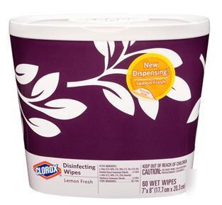 Clorox disnfctng wipe lemon, 8X60 ct