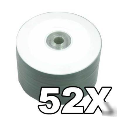 100 prodisc 52X cd-r white inkjet clear hub free ship