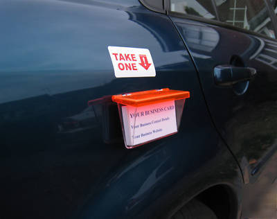 3 vehicle business card holders for cars & vans -orange