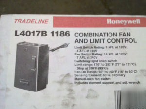 Honeywell fan and limit control manual-auto fan switch