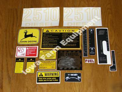 John deere 2510 decals set gas & diesel power shift