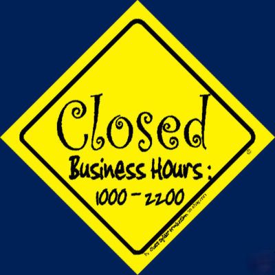 Closed business door window plate business sign display