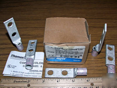 Copper crimp lug connectors 1/0 awg wire 1 weld 2H 3/8