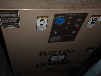 Curtis 100HP air compressor+ref. dryer+oil separator 