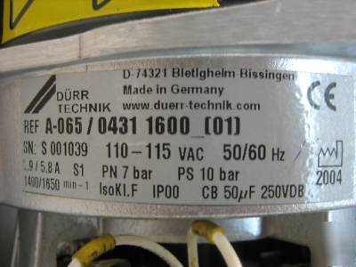 DÃ¼rr technik oilless compressors a-065 IP00,115VAC