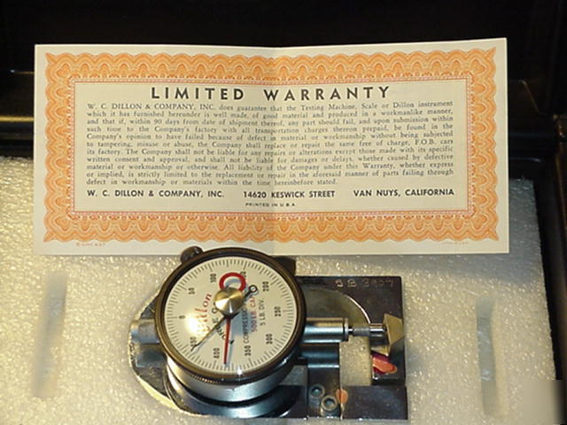 Dillon force gage 500 lb / 5 lb div d style compression