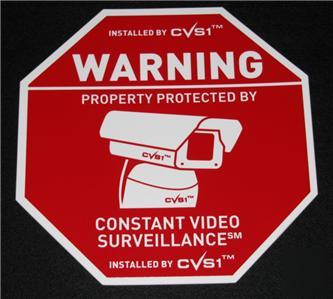 New outdoor security camera spy system warning signs