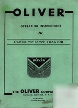 Oliver 90 & 99 tractor operator instruction manual