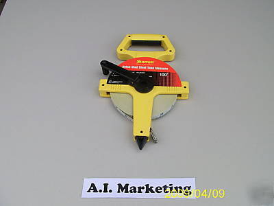 Starret 100' nylon clad steel banded tape measure