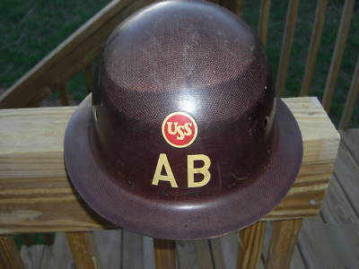 Vintage united states steel, american bridge hard hats.