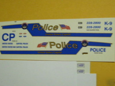 4347 - u.s. capital police k-9 decals - 1/43 scale