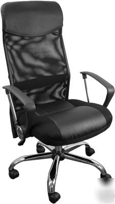 High back leather mesh combo office chair free shipping