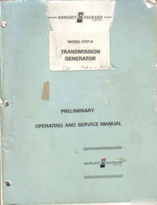 Hp service manual 3701A transmission generator