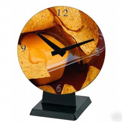 Kitchen dvd desk / wall clock of nachos cheese snack 