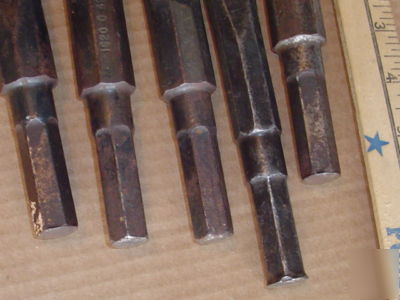 Lot of 5 concrete hammer drill bit chisels 1/2