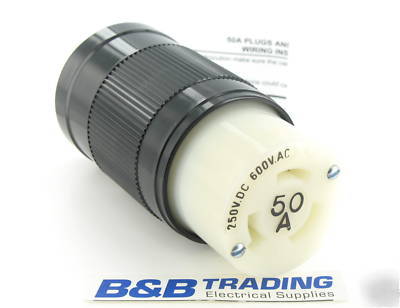 Marinco 3762 50 amp 600V ac 2 pole 3 wire grndg female