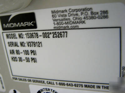 Midmark procenter wall mounted dental delivery unit