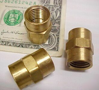 New lot of 12 brass hex pipe couplers, fittings Â¼