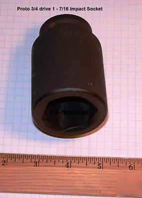 Proto 1 7/16 - 07523L 3/4 drive hd impact socket usa
