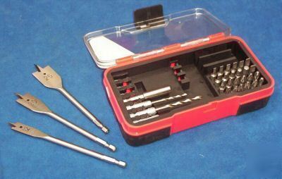 Quick change 31PC drill & driver bit set in strong case