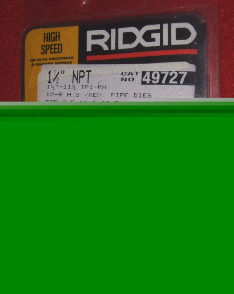 Ridgid 49727 pipe threading dies 1-1/2