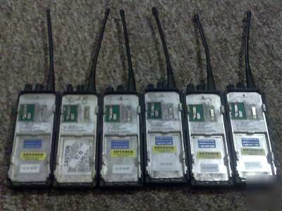 Set of six motorola GP300 with charger, 4 batteries