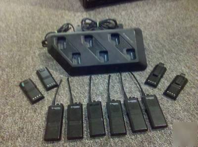 Set of six motorola GP300 with charger, 4 batteries