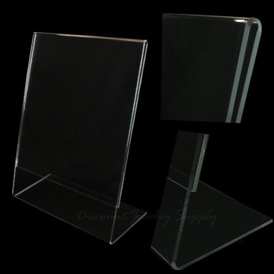 Acrylic slanted counter sign display holder 8.5 x 11