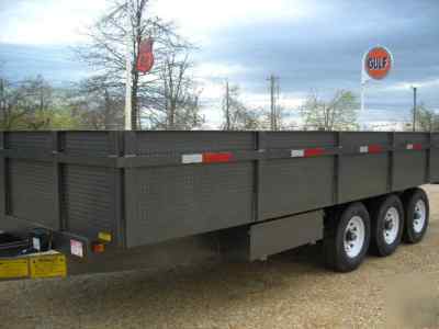 New bumper pull 8 x 16 x 2 drop sides dump trailer 21 k