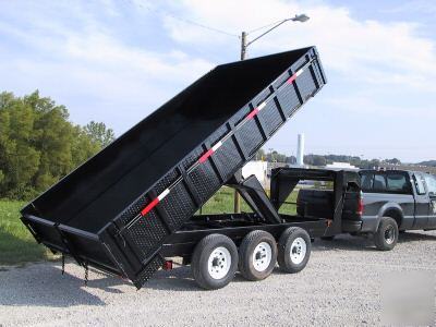 New bumper pull 8 x 16 x 2 drop sides dump trailer 21 k