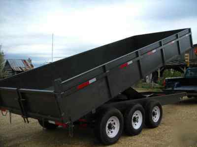 New bumper pull 8 x 16 x 2 drop sides dump trailer 21 k