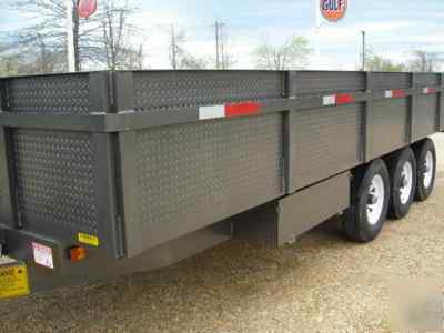 New bumper pull 8 x 16 x 2 drop sides dump trailer 21 k