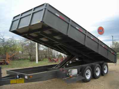 New bumper pull 8 x 16 x 2 drop sides dump trailer 21 k