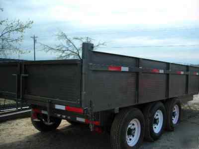 New bumper pull 8 x 16 x 2 drop sides dump trailer 21 k