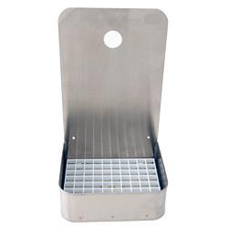 Tall wall mount drain tray for draft beer tap kegerator
