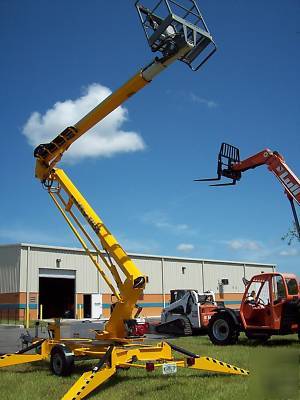 Nifty TM50 towable lift 56' height, 28' outreach, video