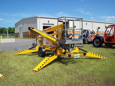 Nifty TM50 towable lift 56' height, 28' outreach, video