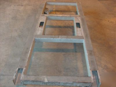 5 industrial steel carts on casters 7 ft long 3 ft wide