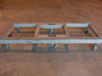 5 industrial steel carts on casters 7 ft long 3 ft wide