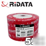 500 ridata 52X cd-r white inkjet hub printable cdr disk