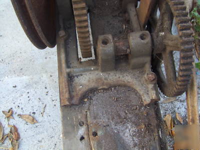 Antique iron machinery gears pully crank reciprocating