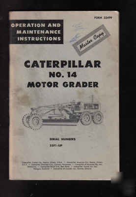 Cat master copy no#14 motor grader manual 35F1-up
