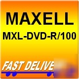 Maxell mxl dvd r 100 16X pc spindle write once disc 120