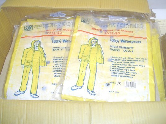 New 12- pvc polyester rain suits jacket & coveralls sm