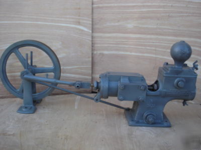  antique american marsh steam pump, silver drill flywhl