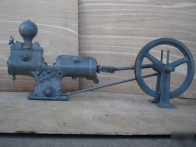  antique american marsh steam pump, silver drill flywhl