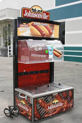  apw concession johnsonville hot dog cooker + display
