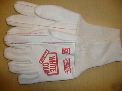 Made in the usa white ox work gloves xlong wrist large 